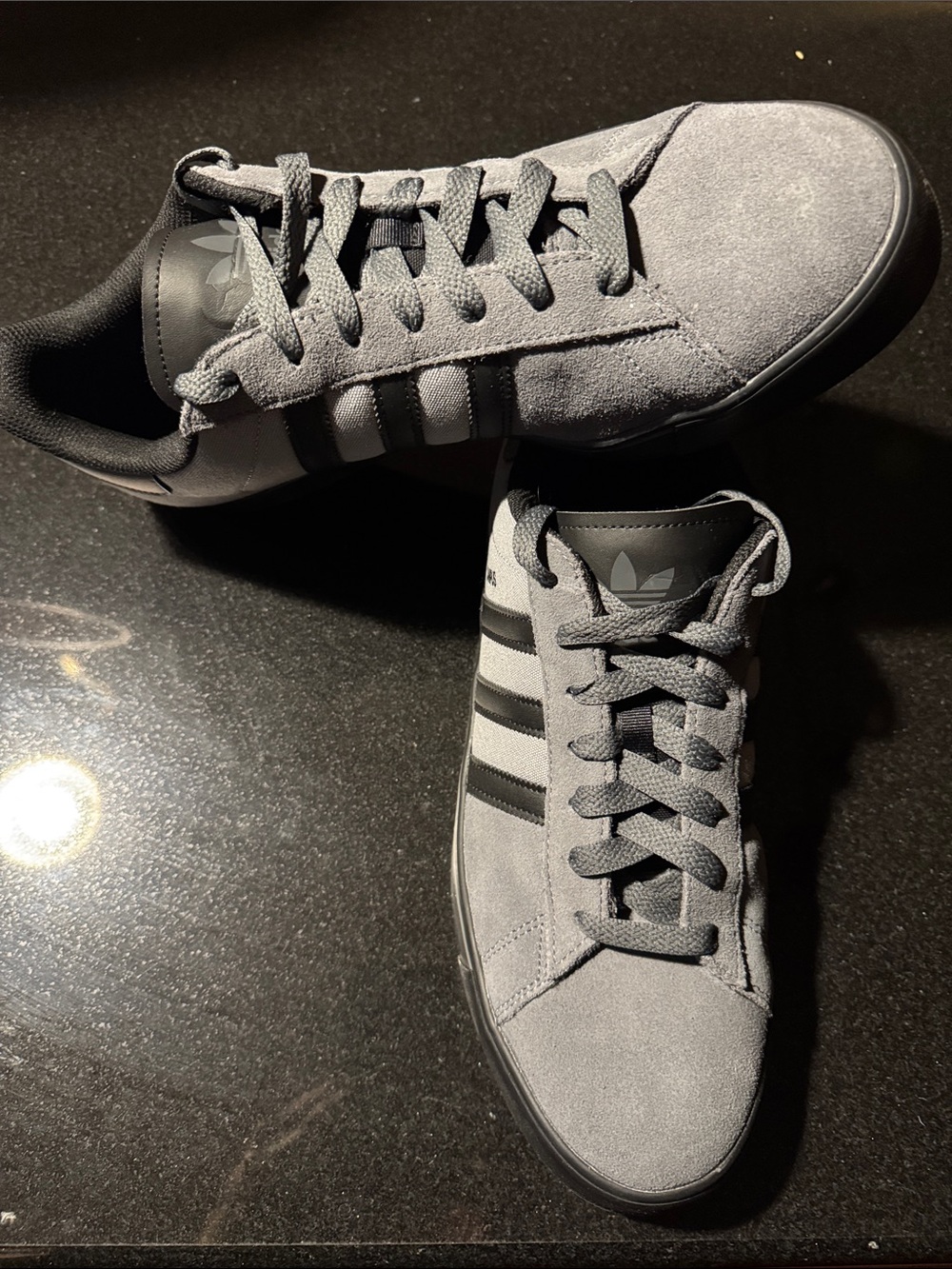 Adidas Campus Vulcan Gray and Black Low-Top Athletic Shoes